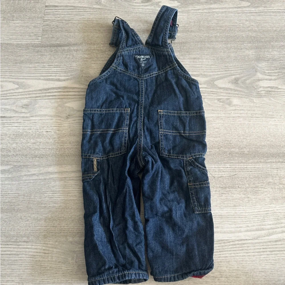 OshKosh B'gosh Lined Dark Blue Denim Overalls 12M
